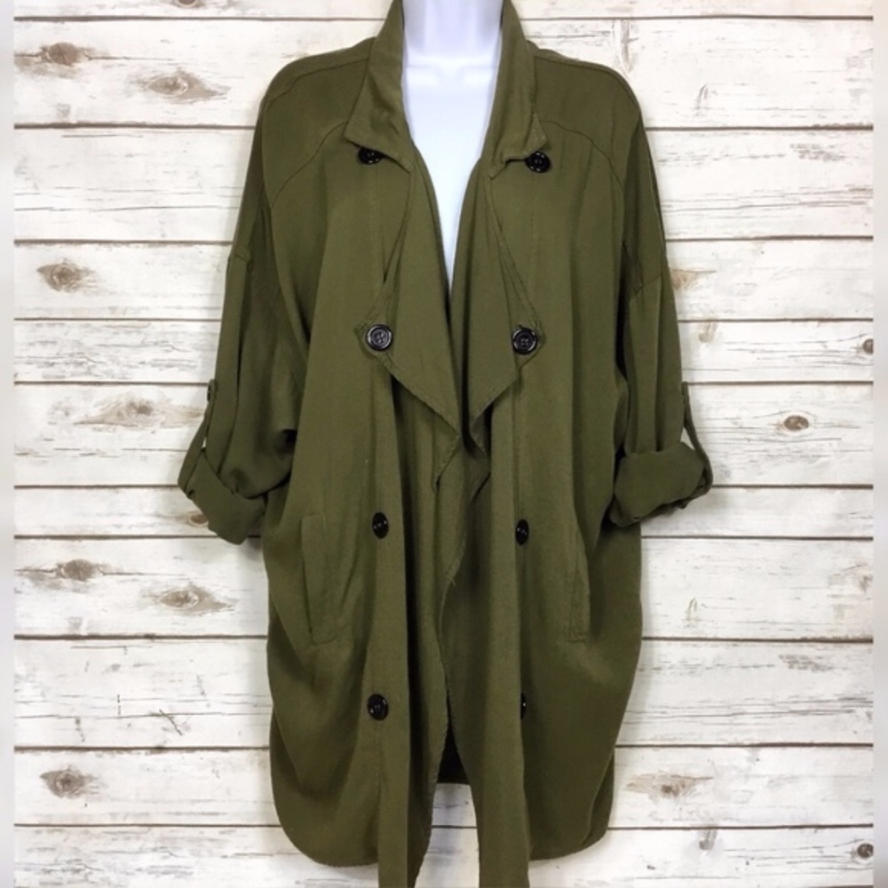 Olive Green Oversized Slouchy Jacket by Lov Posh